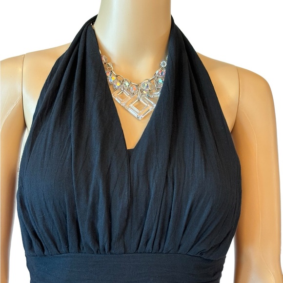 Christopher Deane Black & Cream Halter Dress Size 2 - Picture 5 of 9